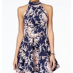 Floral Mock-Neck Fit & Flare Dress!